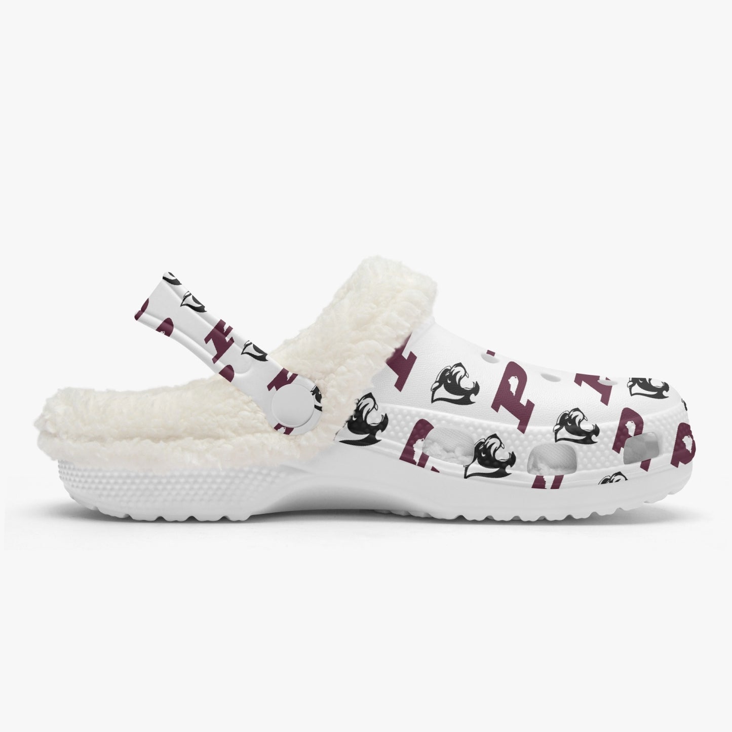 Pikeville Panthers White Patterned Lined EVA Clogs