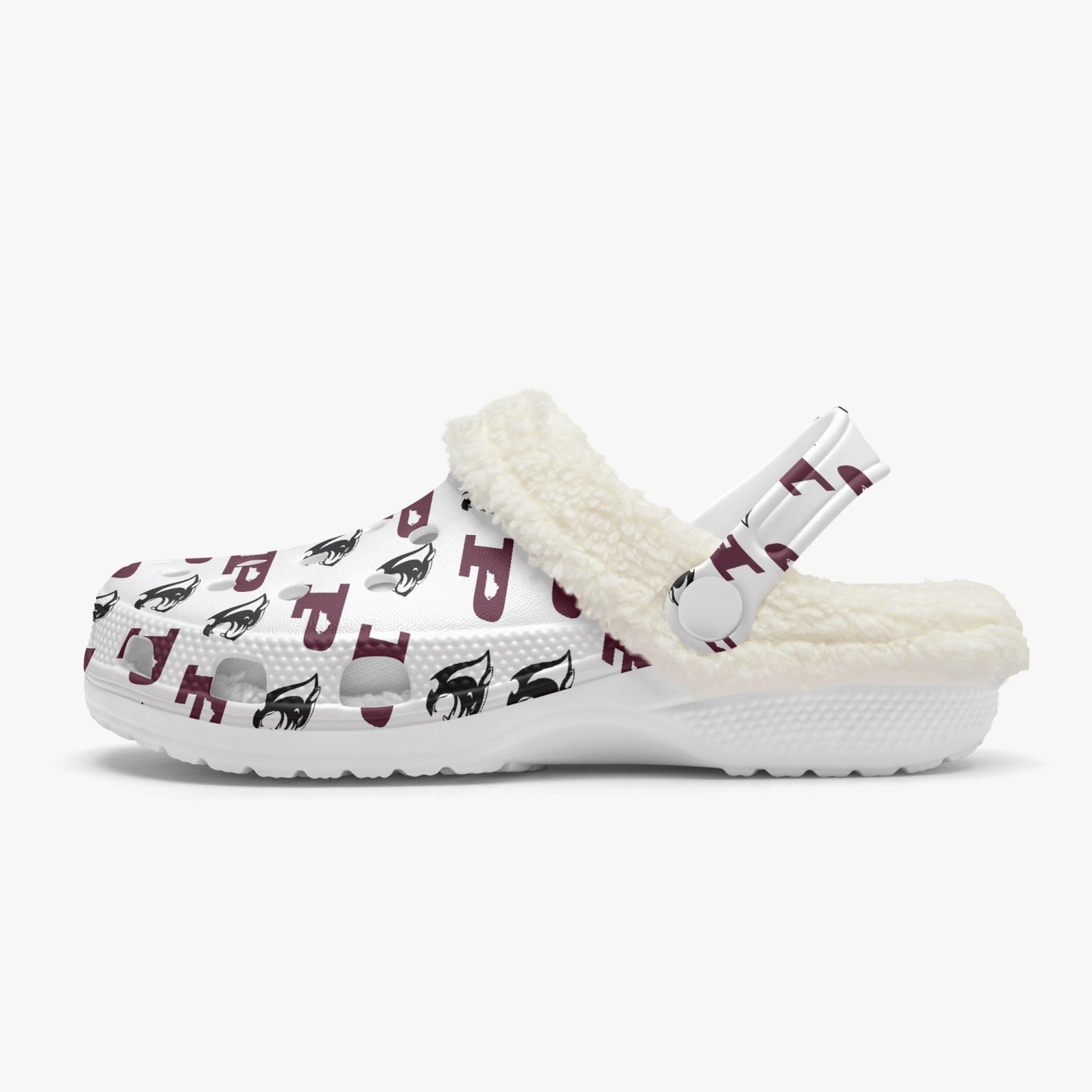 Pikeville Panthers White Patterned Lined EVA Clogs