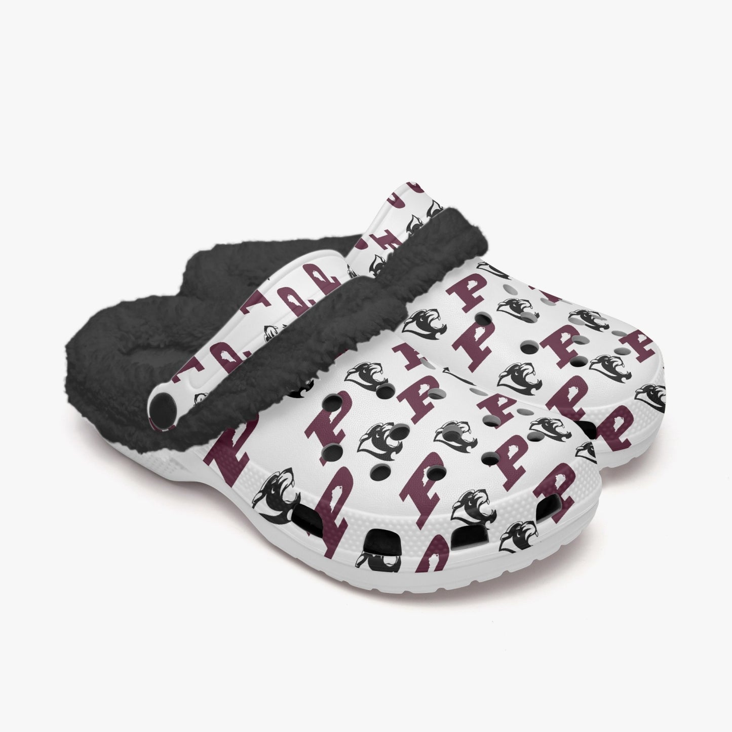 Pikeville Panthers White Patterned Lined EVA Clogs