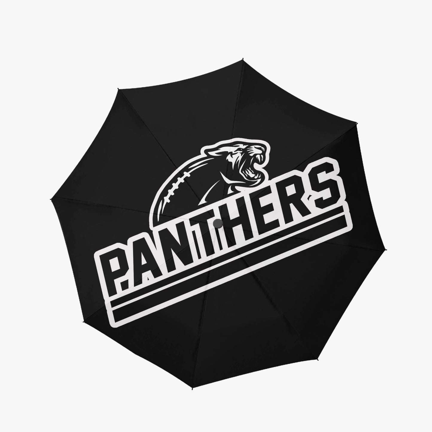 Panthers Football Black and White Automatic Open UV Protection Umbrella