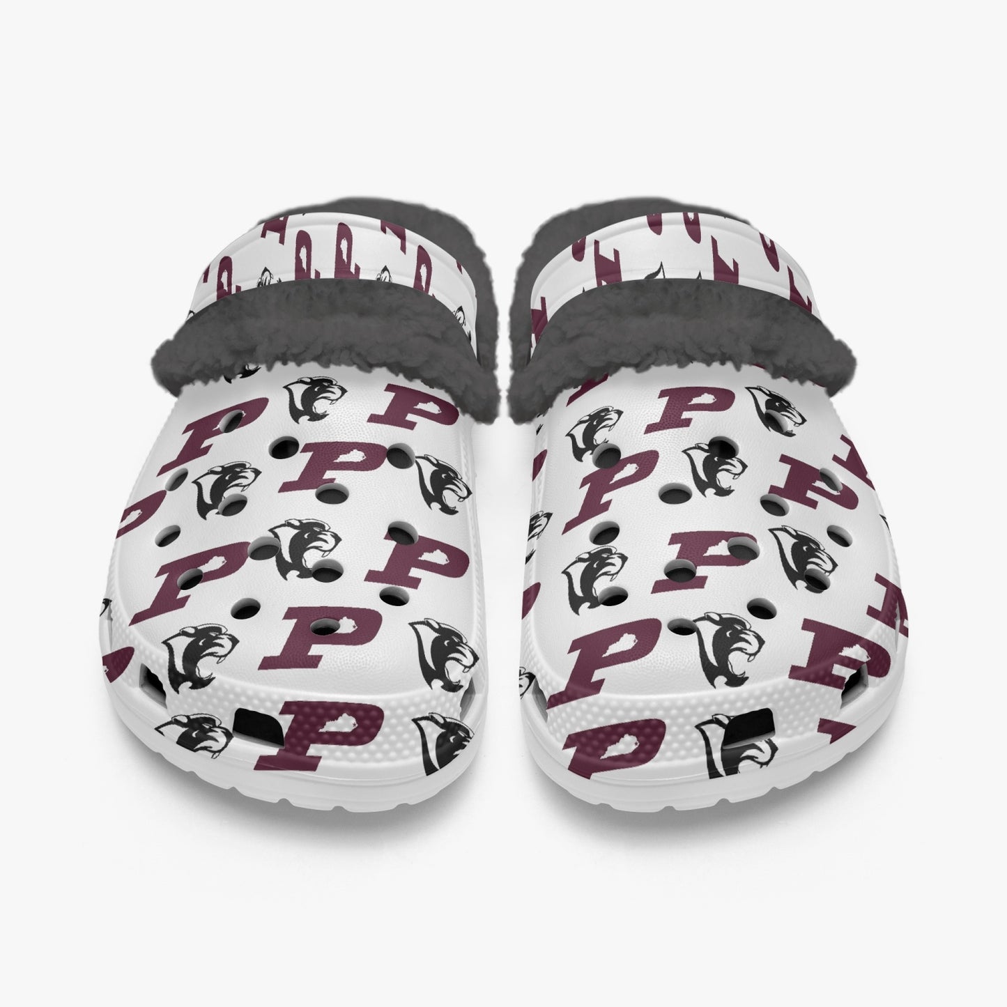 Pikeville Panthers White Patterned Lined EVA Clogs