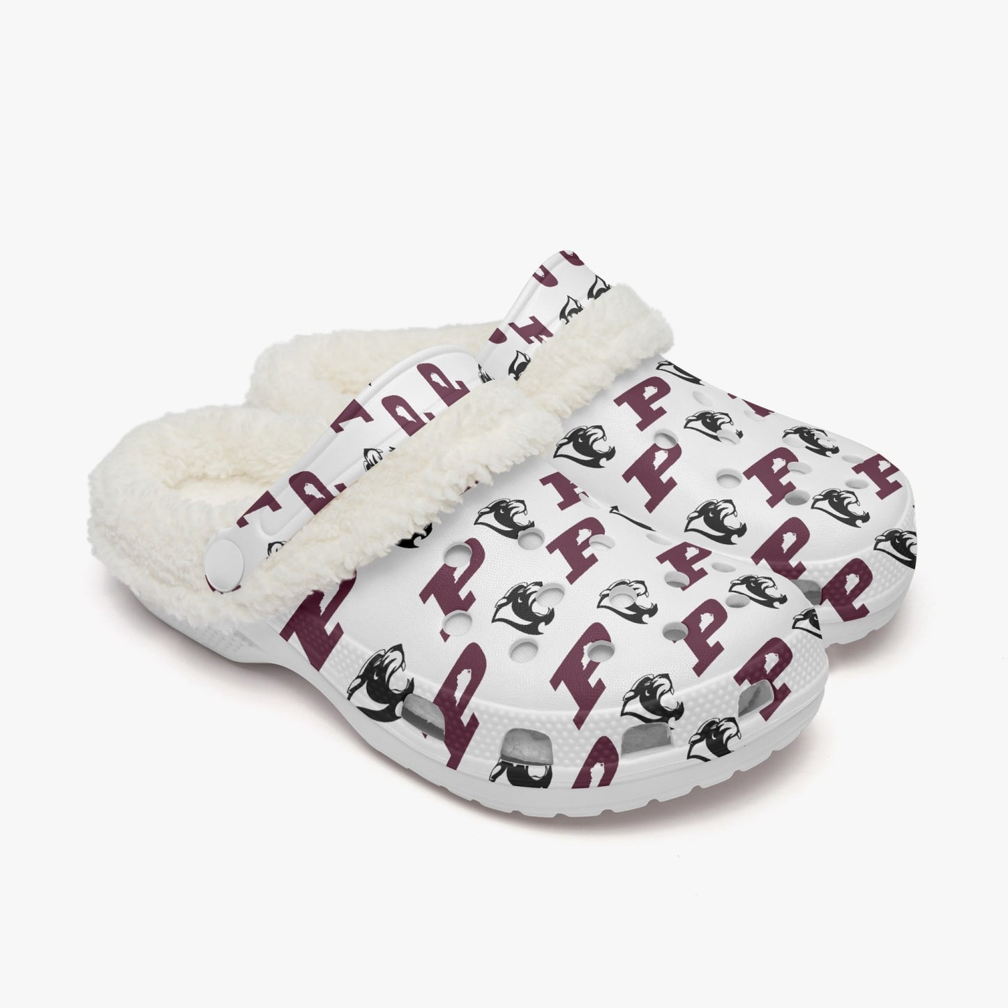 Pikeville Panthers White Patterned Lined EVA Clogs