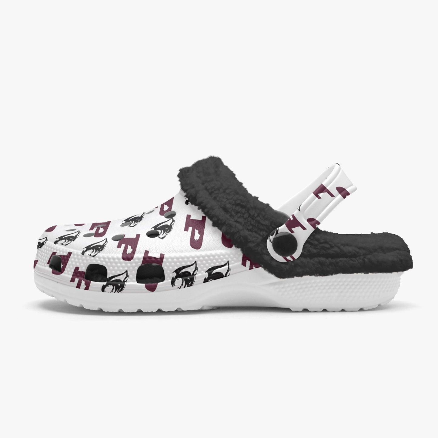 Pikeville Panthers White Patterned Lined EVA Clogs