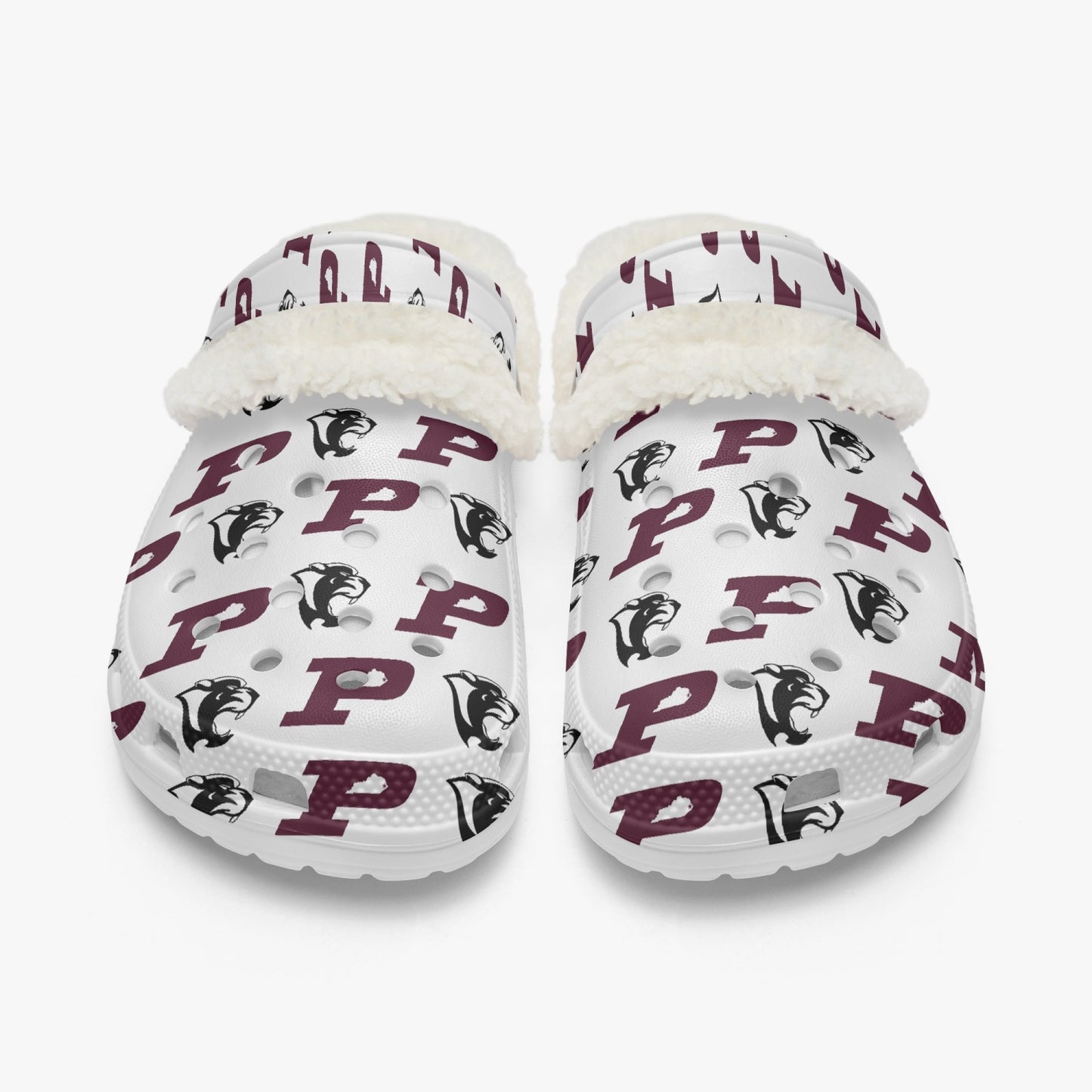 Pikeville Panthers White Patterned Lined EVA Clogs